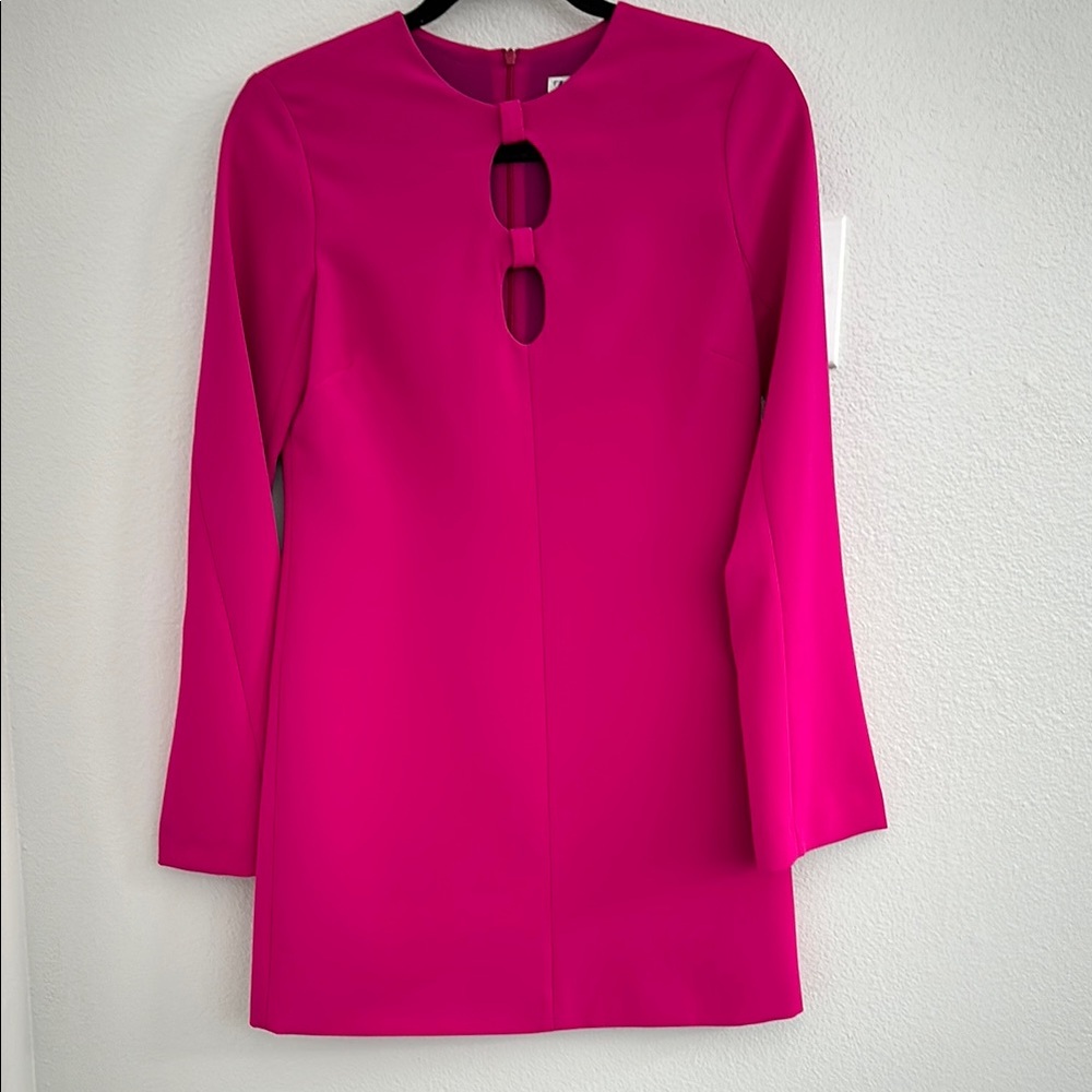 Elegant Pink Long Sleeve Dress